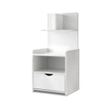 Artiss Bedside Table 1 Drawer White Shelves Storage