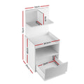 Artiss Bedside Table 1 Drawer White Shelves Storage