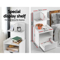 Artiss Bedside Table 1 Drawer White Shelves Storage