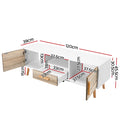 Artiss TV Cabinet 120cm Entertainment Unit White Wood