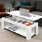 Artiss Lift-top Coffee Table White Storage