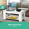 Artiss Lift-top Coffee Table White Storage