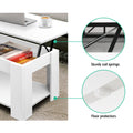 Artiss Lift-top Coffee Table White Storage