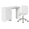 Artiss Computer Desk Chair Set 100cm White PU Leather Home Study