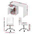 Artiss Computer Desk Chair Set 100cm White PU Leather Home Study