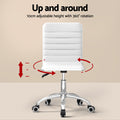 Artiss Computer Desk Chair Set 100cm White PU Leather Home Study