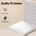 Artiss Computer Desk Chair Set 100cm White PU Leather Home Study
