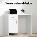 Artiss White Computer Desk 100CM with Drawer Cabinet