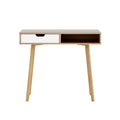 Artiss Computer Desk 90cm Oak Drawer Cabinet Shelf