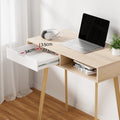 Artiss Computer Desk 90cm Oak Drawer Cabinet Shelf