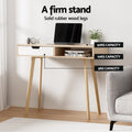 Artiss Computer Desk 90cm Oak Drawer Cabinet Shelf