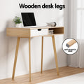 Artiss Computer Desk 90cm Oak Drawer Cabinet Shelf