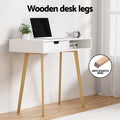 Artiss Computer Desk 90cm White Drawer Cabinet Shelf