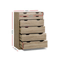 Artiss MYLA 6 Chest of Drawers Oak