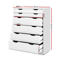Artiss 6 Drawer Chest White