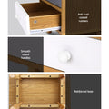 Artiss Bedside Table 2 Drawer Oak with Shelf Storage