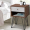 Artiss Bedside Table 1 Drawer Shelf LARS White Black