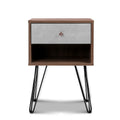 Artiss Bedside Table 1 Drawer Shelf LARS White Black