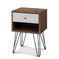 Artiss Bedside Table 1 Drawer Shelf LARS White Black