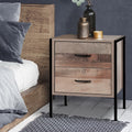 Artiss Bedside Table 2 Drawer Nightstand BARNLY White