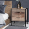 Artiss Bedside Table 2 Drawer Nightstand BARNLY White