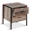Artiss Bedside Table 2 Drawer Nightstand BARNLY White