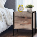 Artiss Bedside Table 2 Drawer Nightstand BARNLY White