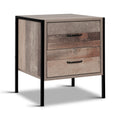 Artiss Bedside Table 2 Drawer Nightstand BARNLY White