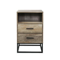 Artiss Bedside Table 2 Drawer White Shelf Storage