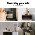Artiss Bedside Table 2 Drawer White Shelf Storage