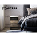 Artiss Bedside Table 2 Drawer White Shelf Storage