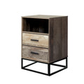 Artiss Bedside Table 2 Drawer White Shelf Storage