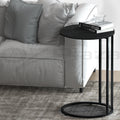 Artiss Round Coffee Table Black Martha Side Table