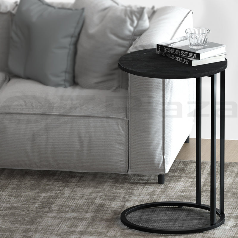 Artiss Round Coffee Table Black Martha Side Table