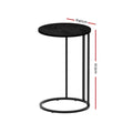 Artiss Round Coffee Table Black Martha Side Table