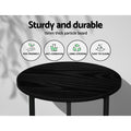 Artiss Round Coffee Table Black Martha Side Table