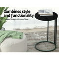 Artiss Round Coffee Table Black Martha Side Table