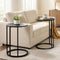 Artiss C Shaped End Table Set 2 Round Black Coffee Side Table