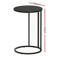 Artiss C Shaped End Table Set 2 Round Black Coffee Side Table