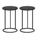 Artiss C Shaped End Table Set 2 Round Black Coffee Side Table