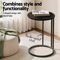 Artiss C Shaped End Table Set 2 Round Black Coffee Side Table