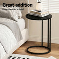 Artiss C Shaped End Table Set 2 Round Black Coffee Side Table