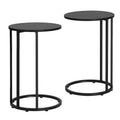 Artiss C Shaped End Table Set 2 Round Black Coffee Side Table