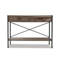 Artiss Console Table 2 Drawers Walnut Marconi