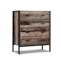 Artiss 4 Chest of Drawers BARNLY Oak Wood Storage