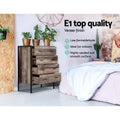 Artiss 4 Chest of Drawers BARNLY Oak Wood Storage