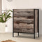 Artiss 4 Chest of Drawers BARNLY Oak Wood Storage