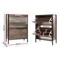 Artiss 12 Pair Wooden Shoe Rack Storage Cabinet Vintage
