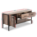 Artiss TV Stand 120cm Industrial Rustic Wooden Storage Cabinet
