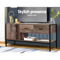 Artiss TV Stand 120cm Industrial Rustic Wooden Storage Cabinet